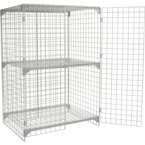 Global Industrial Wire Mesh Security Cage Locker, 48"Wx24"Dx72"H, Gray, Unassembled 10 Global Industrial Wire Mesh Security Cage Locker, 48"Wx24"Dx72"H, Gray, Unassembled - Image 8