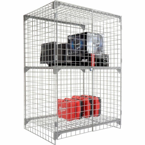 Global Industrial Wire Mesh Security Cage Locker, 48"Wx24"Dx72"H, Gray, Unassembled 11 Global Industrial Wire Mesh Security Cage Locker, 48"Wx24"Dx72"H, Gray, Unassembled - Image 9