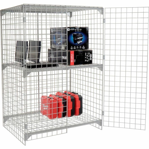 Global Industrial Wire Mesh Security Cage Locker, 48"Wx24"Dx72"H, Gray, Unassembled 12 Global Industrial Wire Mesh Security Cage Locker, 48"Wx24"Dx72"H, Gray, Unassembled - Image 10