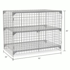 Global Industrial™ Wire Mesh Security Cage Locker, 60"Wx36"Dx48"H, Gray, Unassembled -Deals Lockers Store 184100IN dim