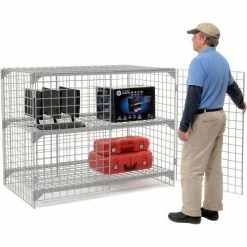 Global Industrial™ Wire Mesh Security Cage Locker, 60"Wx36"Dx48"H, Gray, Unassembled -Deals Lockers Store 184100 02