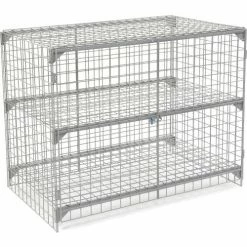 Global Industrial™ Wire Mesh Security Cage Locker, 60"Wx36"Dx48"H, Gray, Unassembled -Deals Lockers Store 184100 04