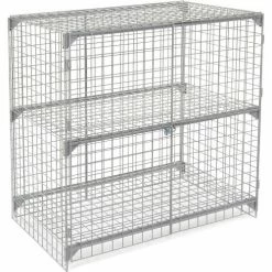 Global Industrial™ Wire Mesh Security Cage Locker, 60"Wx24"Dx60"H, Gray, Unassembled -Deals Lockers Store 184101 04