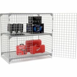 Global Industrial™ Wire Mesh Security Cage Locker, 60"Wx24"Dx60"H, Gray, Unassembled -Deals Lockers Store 184101 09