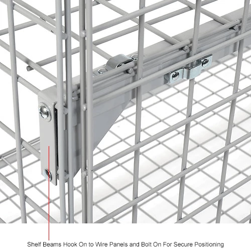 Global Industrial Wire Mesh Security Cage Locker, 60"Wx36"Dx72"H, Gray, Unassembled 26 Global Industrial Wire Mesh Security Cage Locker, 60"Wx36"Dx72"H, Gray, Unassembled - Image 24