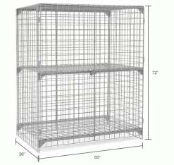 Global Industrial Wire Mesh Security Cage Locker, 60"Wx36"Dx72"H, Gray, Unassembled 52 Global Industrial Wire Mesh Security Cage Locker, 60"Wx36"Dx72"H, Gray, Unassembled -Deals Lockers Store 184102IN dim