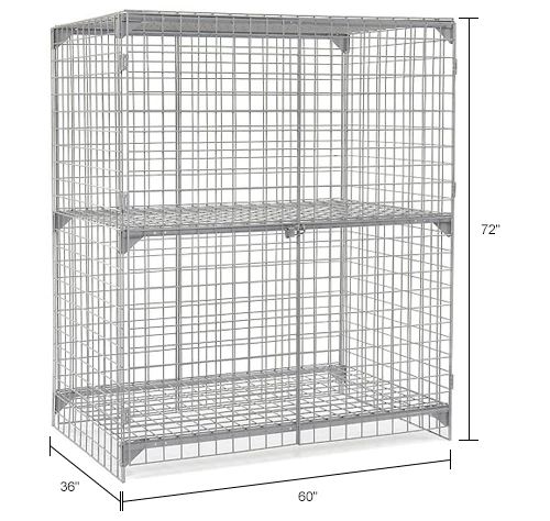Global Industrial Wire Mesh Security Cage Locker, 60"Wx36"Dx72"H, Gray, Unassembled 27 Global Industrial Wire Mesh Security Cage Locker, 60"Wx36"Dx72"H, Gray, Unassembled - Image 25