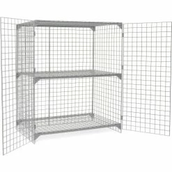 Global Industrial™ Wire Mesh Security Cage Locker, 60"Wx24"Dx72"H, Gray, Unassembled -Deals Lockers Store 184102 03 1