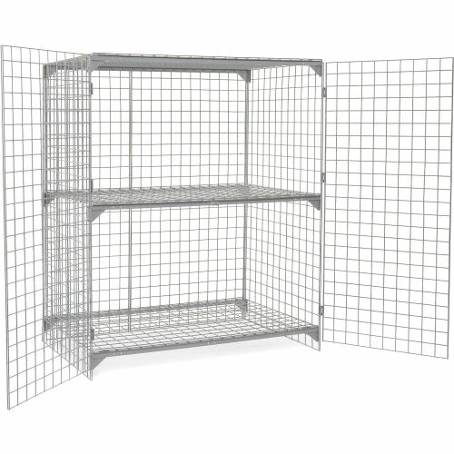 Global Industrial Wire Mesh Security Cage Locker, 60"Wx36"Dx72"H, Gray, Unassembled 6 Global Industrial Wire Mesh Security Cage Locker, 60"Wx36"Dx72"H, Gray, Unassembled - Image 4