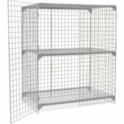 Global Industrial™ Wire Mesh Security Cage Locker, 60"Wx24"Dx72"H, Gray, Unassembled -Deals Lockers Store 184102 07 1