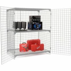Global Industrial Wire Mesh Security Cage Locker, 60"Wx36"Dx72"H, Gray, Unassembled 36 Global Industrial Wire Mesh Security Cage Locker, 60"Wx36"Dx72"H, Gray, Unassembled -Deals Lockers Store 184102 08