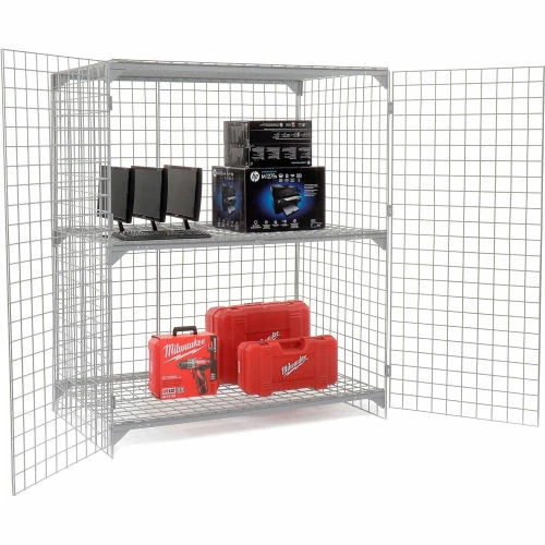 Global Industrial Wire Mesh Security Cage Locker, 60"Wx36"Dx72"H, Gray, Unassembled 11 Global Industrial Wire Mesh Security Cage Locker, 60"Wx36"Dx72"H, Gray, Unassembled - Image 9