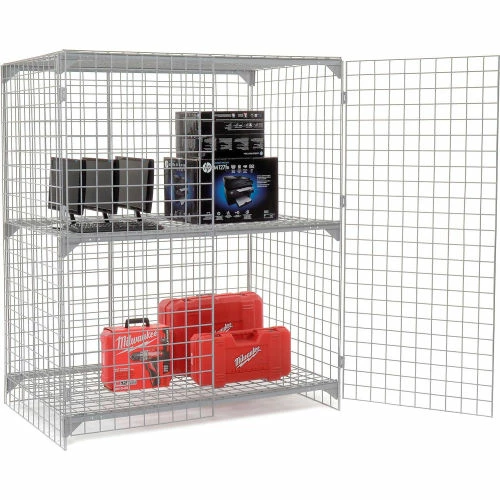 Global Industrial Wire Mesh Security Cage Locker, 60"Wx36"Dx72"H, Gray, Unassembled 12 Global Industrial Wire Mesh Security Cage Locker, 60"Wx36"Dx72"H, Gray, Unassembled - Image 10