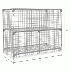 Global Industrial™ Wire Mesh Security Cage Locker, 72"Wx36"Dx60"H, Gray, Unassembled -Deals Lockers Store 184104IN dim