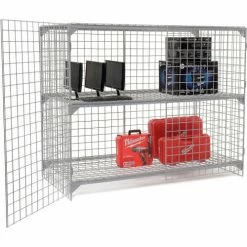 Global Industrial™ Wire Mesh Security Cage Locker, 72"Wx24"Dx60"H, Gray, Unassembled -Deals Lockers Store 184104 01