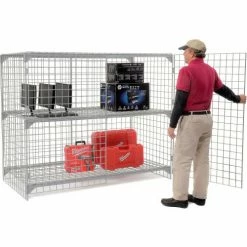 Global Industrial™ Wire Mesh Security Cage Locker, 72"Wx24"Dx60"H, Gray, Unassembled -Deals Lockers Store 184104 02