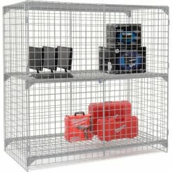 Global Industrial™ Wire Mesh Security Cage Locker, 72"Wx24"Dx72"H, Gray, Unassembled