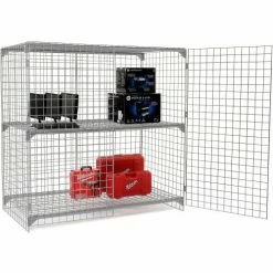 Global Industrial™ Wire Mesh Security Cage Locker, 72"Wx24"Dx72"H, Gray, Unassembled -Deals Lockers Store 184105 09 1
