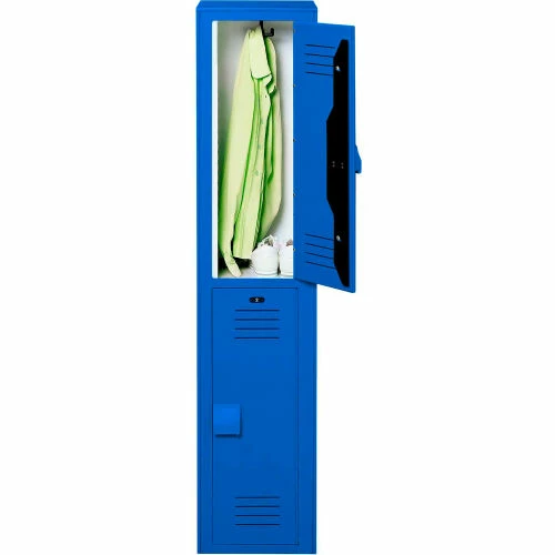 Bradley Corporation Bradley 2-Tier 2 Door Lenox Plastic Locker, 12"W x 12"D x 30"H, Deep Blue, Assembled 4 Bradley Corporation Bradley 2-Tier 2 Door Lenox Plastic Locker, 12"W x 12"D x 30"H, Deep Blue, Assembled - Image 2