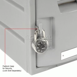 Remco Plastics 6-Tier 6 Door Box Plastic Locker, 12"W x 15"D x 12"H, Gray, Assembled -Deals Lockers Store 238038 3wco