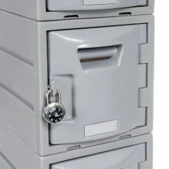 Remco Plastics 6-Tier 6 Door Box Plastic Locker, 12"W x 15"D x 23"H, Gray, Assembled -Deals Lockers Store 238039 08