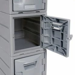 Remco Plastics 6-Tier 6 Door Box Plastic Locker, 12"W x 15"D x 23"H, Gray, Assembled -Deals Lockers Store 238039 09