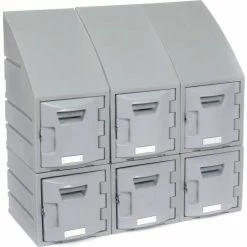 Remco Plastics 6-Tier 6 Door Box Plastic Locker, 12"W x 15"D x 23"H, Gray, Assembled -Deals Lockers Store 238039 10