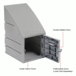 Remco Plastics 6-Tier 6 Door Box Plastic Locker, 12"W x 15"D x 23"H, Gray, Assembled -Deals Lockers Store 238039 2wco