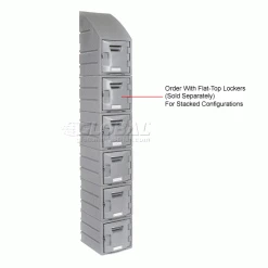 Remco Plastics 6-Tier 6 Door Box Plastic Locker, 12"W x 15"D x 23"H, Gray, Assembled -Deals Lockers Store 238039 5wco