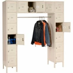 Global Industrial™ 16 Person Box Locker, 12"W x 18"D x 12"H, Tan, Unassembled -Deals Lockers Store 238232TN 04
