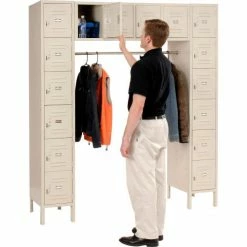 Global Industrial™ 16 Person Box Locker, 12"W x 18"D x 12"H, Tan, Assembled -Deals Lockers Store 238232TN 10 1