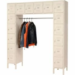 Global Industrial™ 16 Person Box Locker, 12"W x 18"D x 12"H, Tan, Unassembled -Deals Lockers Store 238232TN 12