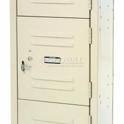 Global Industrial™ 16 Person Box Locker, 12"W x 18"D x 12"H, Tan, Assembled -Deals Lockers Store 238232TN 32