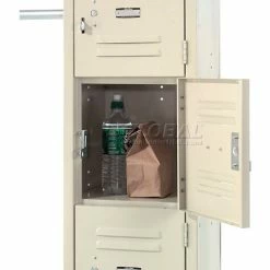 Global Industrial™ 16 Person Box Locker, 12"W x 18"D x 12"H, Tan, Assembled -Deals Lockers Store 238232TN 35