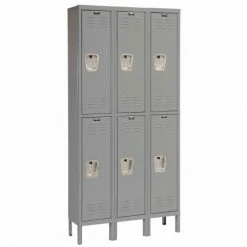 Hallowell® 2-Tier 6 Door Premium Locker, 12"W x 15"D x 36"H, Dark Gray, Unassembled