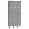 Hallowell® 2-Tier 6 Door Premium Locker, 12"W x 12"D x 36"H, Dark Gray, Unassembled -Deals Lockers Store 238360GY 01