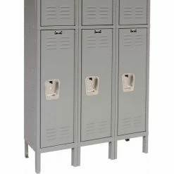Hallowell® 2-Tier 6 Door Premium Locker, 12"W x 15"D x 36"H, Dark Gray, Unassembled -Deals Lockers Store 238360GY 12 1