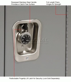 Hallowell® 2-Tier 6 Door Premium Locker, 12"W x 12"D x 36"H, Dark Gray, Unassembled -Deals Lockers Store 238360GY 2wco