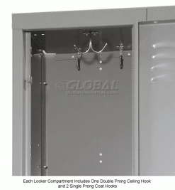 Hallowell® 2-Tier 6 Door Premium Locker, 12"W x 15"D x 36"H, Dark Gray, Unassembled -Deals Lockers Store 238360GY 4wco 1