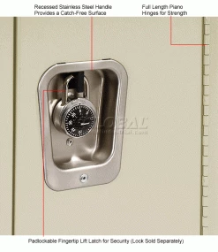 Hallowell® 2-Tier 6 Door Premium Locker, 12"W x 18"D x 30"H, Tan, Unassembled -Deals Lockers Store 238360PT 2wco