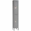 Hallowell® 2-Tier 2 Door Premium Locker, 12"W x 12"D x 30"H, Dark Gray, Unassembled -Deals Lockers Store 238361GY