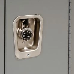 Hallowell® 2-Tier 2 Door Premium Locker, 12"W x 12"D x 30"H, Dark Gray, Unassembled -Deals Lockers Store 238361GY 07