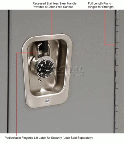 Hallowell® 2-Tier 2 Door Premium Locker, 12"W x 12"D x 30"H, Dark Gray, Unassembled -Deals Lockers Store 238361GY 2wco