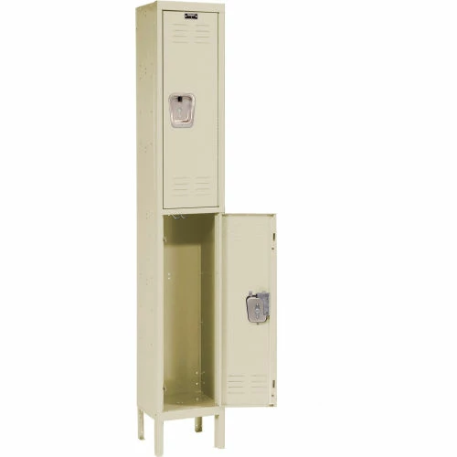 Hallowell® 2-Tier 2 Door Premium Locker, 12"W x 12"D x 30"H, Tan, Unassembled 4 Hallowell® 2-Tier 2 Door Premium Locker, 12"W x 12"D x 30"H, Tan, Unassembled - Image 2