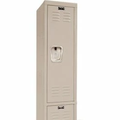 Hallowell® 2-Tier 2 Door Premium Locker, 12"W x 15"D x 30"H, Tan, Unassembled -Deals Lockers Store 238361PT 04 3