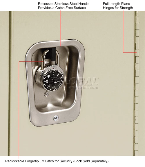 Hallowell® 2-Tier 2 Door Premium Locker, 12"W x 12"D x 30"H, Tan, Unassembled 17 Hallowell® 2-Tier 2 Door Premium Locker, 12"W x 12"D x 30"H, Tan, Unassembled - Image 15