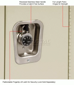 Hallowell® 2-Tier 2 Door Premium Locker, 12"W x 15"D x 30"H, Tan, Unassembled -Deals Lockers Store 238361PT 2wco 3