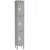 Hallowell® 3-Tier 3 Door Premium Locker, 12"W x 15"D x 24"H, Dark Gray, Assembled -Deals Lockers Store 238365GY