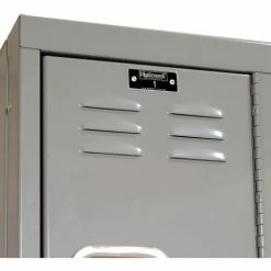 Hallowell® 3-Tier 3 Door Premium Locker, 12"W x 12"D x 24"H, Dark Gray, Unassembled -Deals Lockers Store 238365GY 08 1