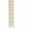 Hallowell® 3-Tier 3 Door Premium Locker, 12"W x 12"D x 24"H, Tan, Assembled -Deals Lockers Store 238365PT